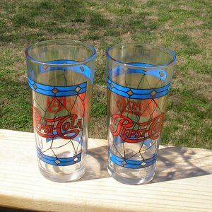 Vintage Set of 2 Pepsi Tiffany Design 16 oz Tumble